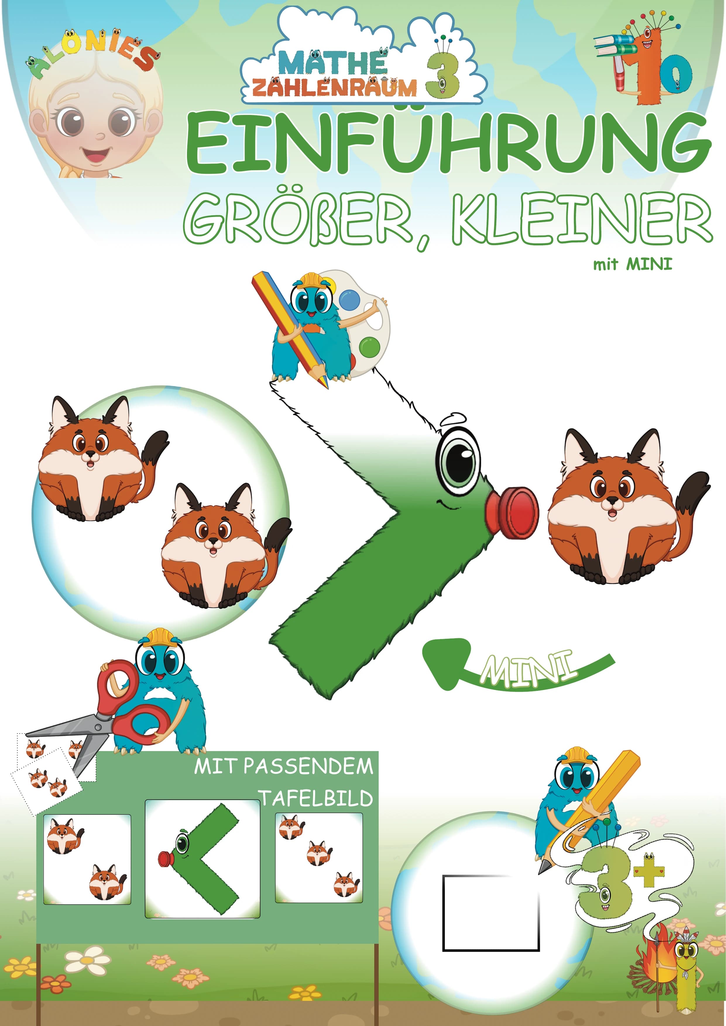 Größer und Kleiner mit Mini im Zahlenraum 3